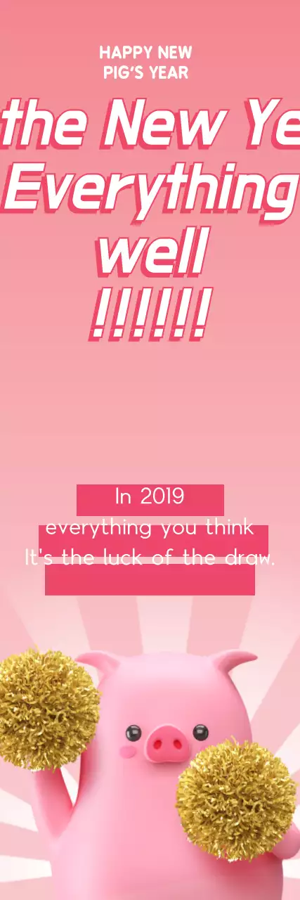 Banner de anúncio de ano novo da moda rosa