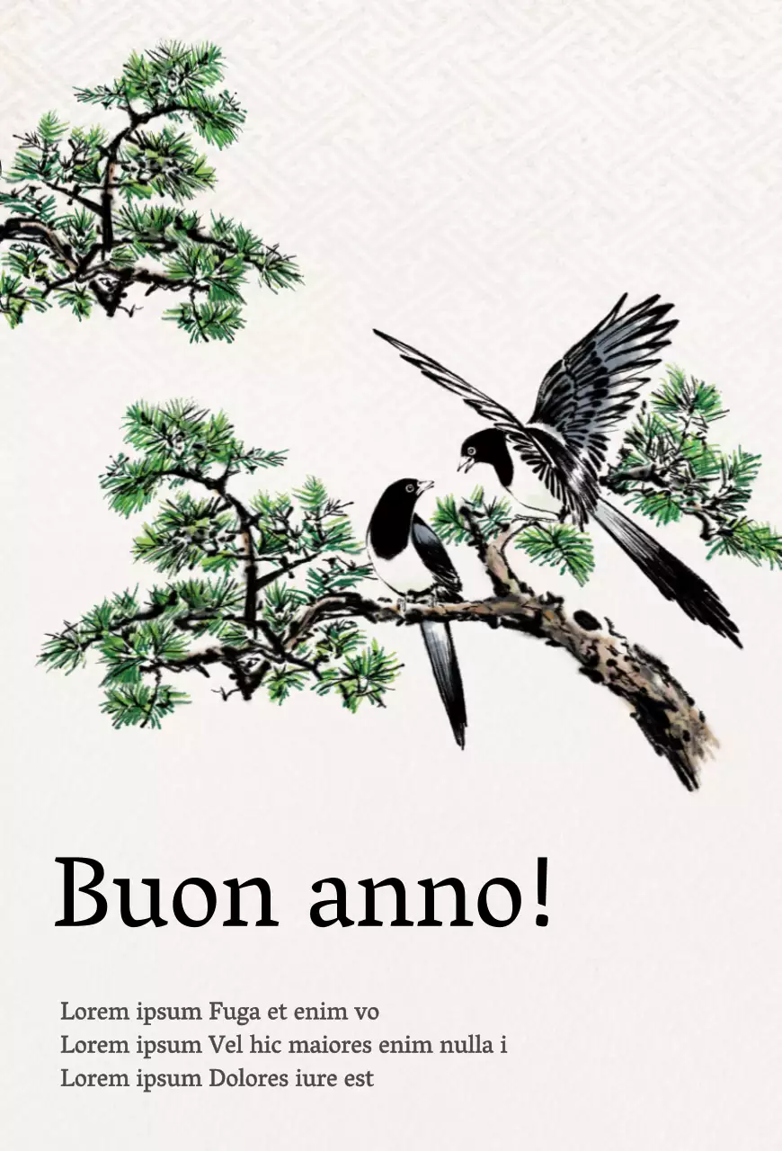 Biglietto d'auguri con concetto di pittura a inchiostro tradizionale coreana in nero e giallo