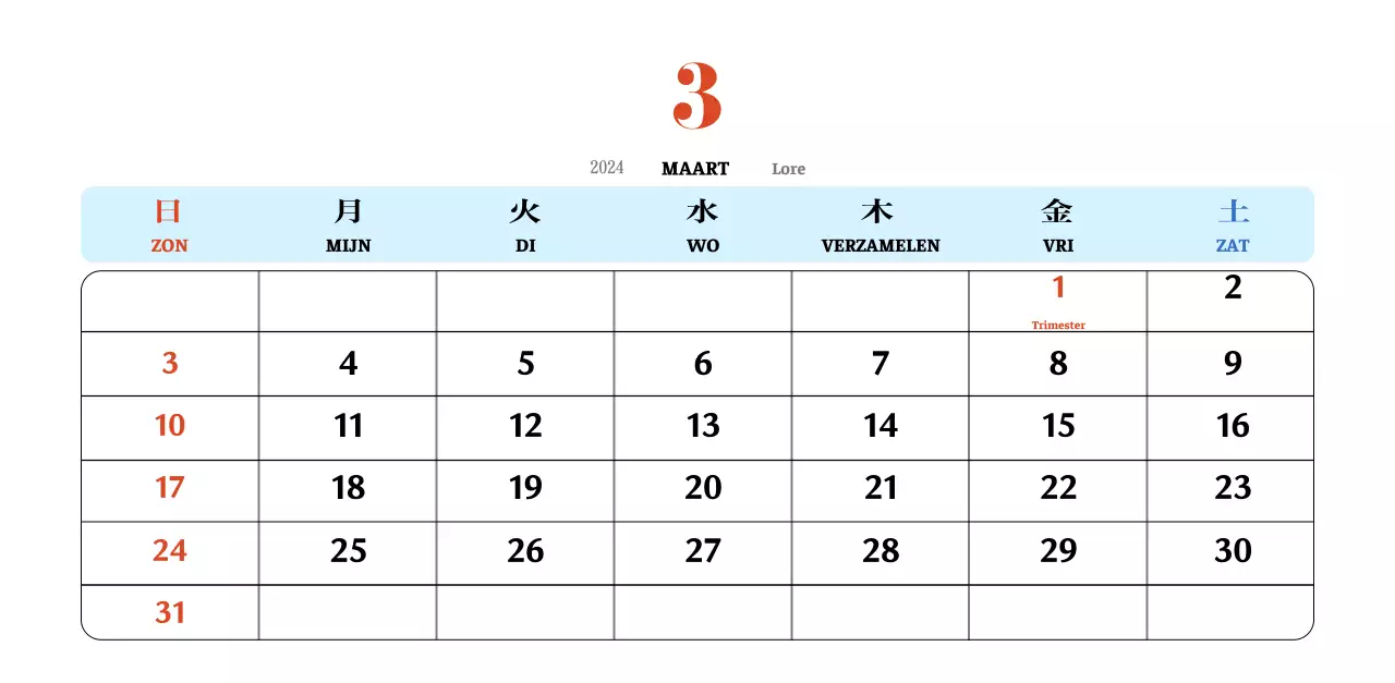 Retro concept nostalgiekalender in rood en blauw