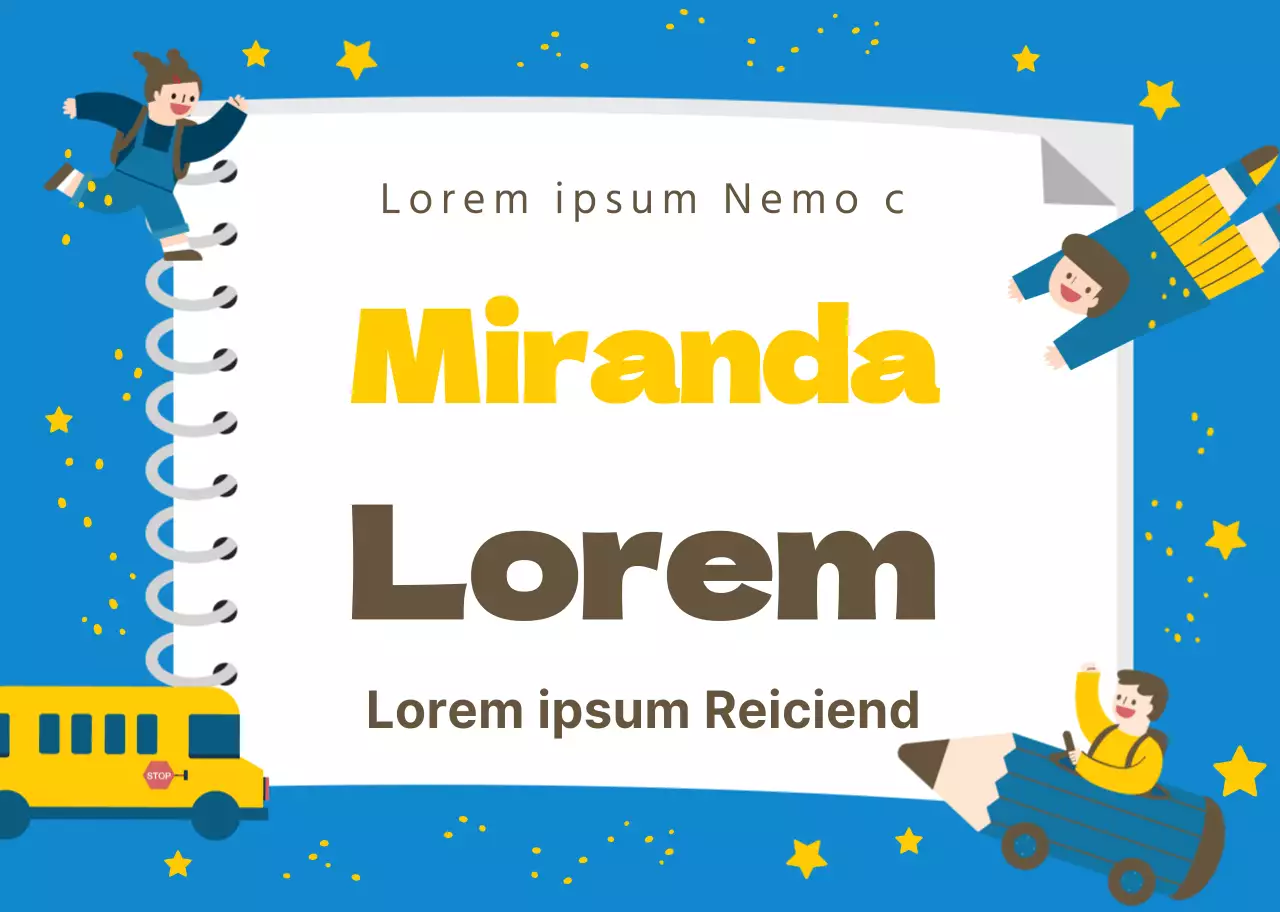 Azul Amarelo Personagem Ilustração Arte Escola Promoção