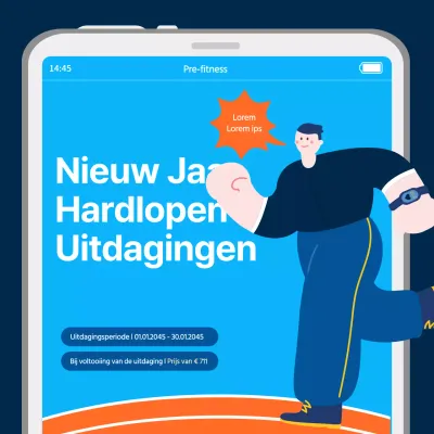 Instagramfeed voor het blauwe evenement New Year's Running Challenge