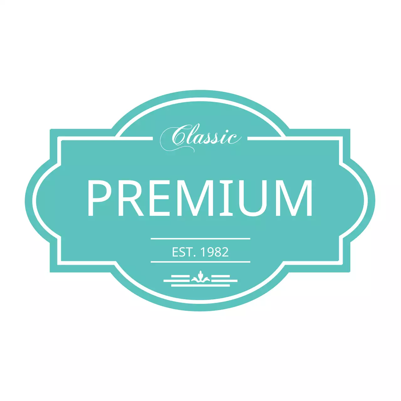 Teal Classic Premium Label Logo