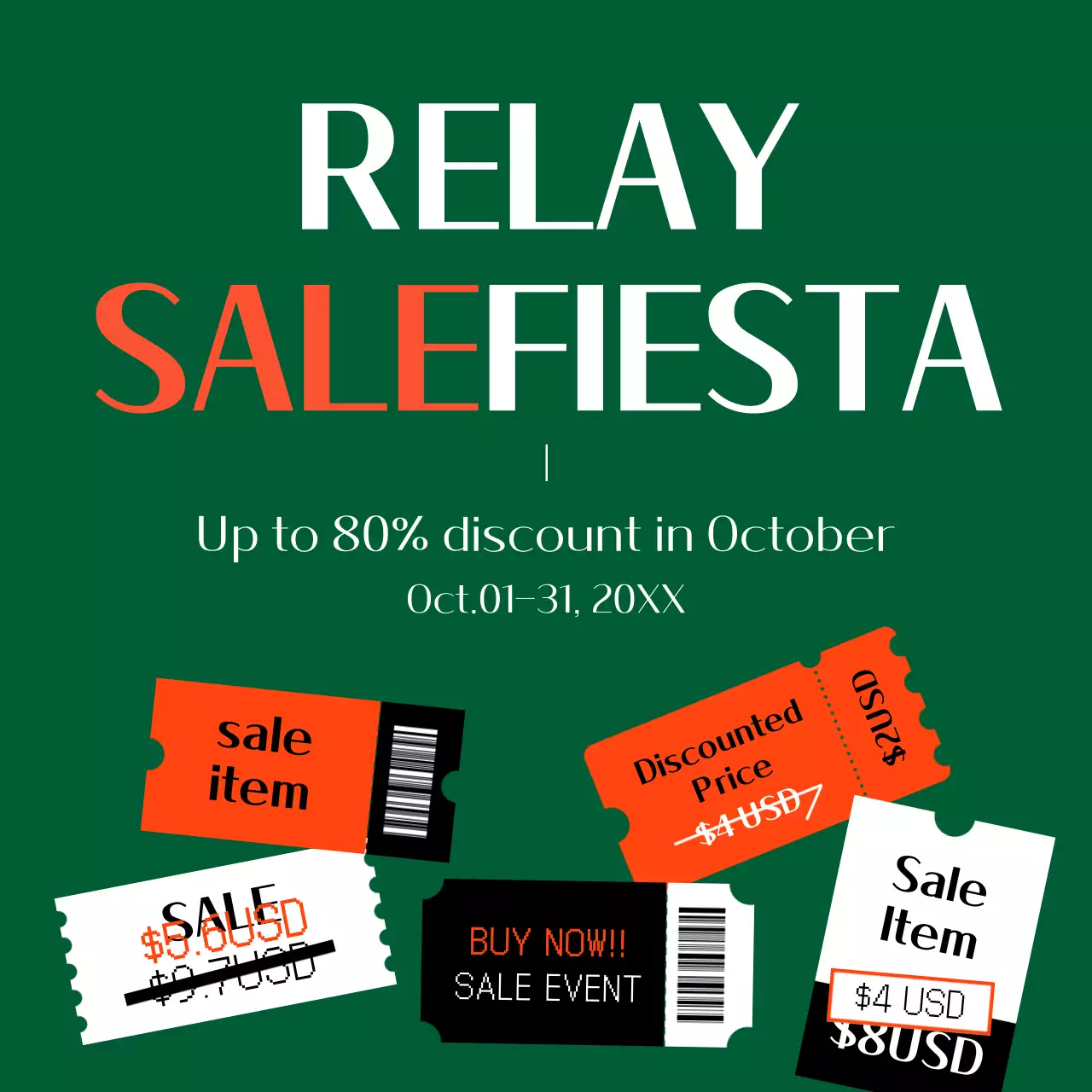 그린 모던 세일 프로모션 소셜 미디어 게시물