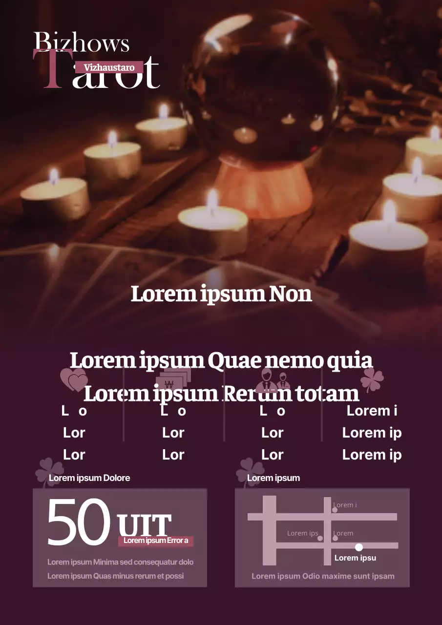 Promoot je tarotwinkel met mystieke paarse foto's