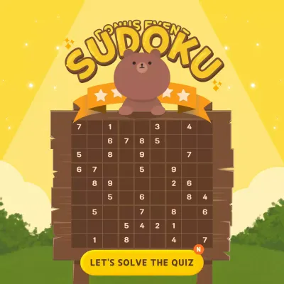 Yellow and Brown Bear Sudoku Trivia Event