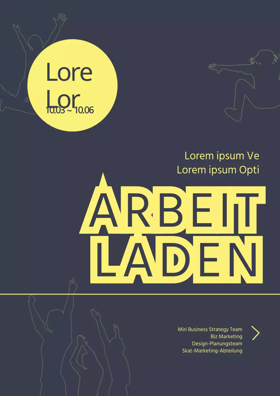 Einfaches gelbes und marineblaues Werbeplakat für einen Workshop