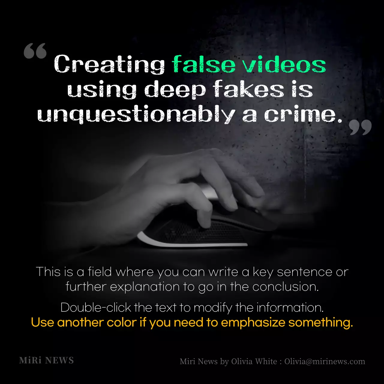 Deep Fake Crime in Black and White CardNews