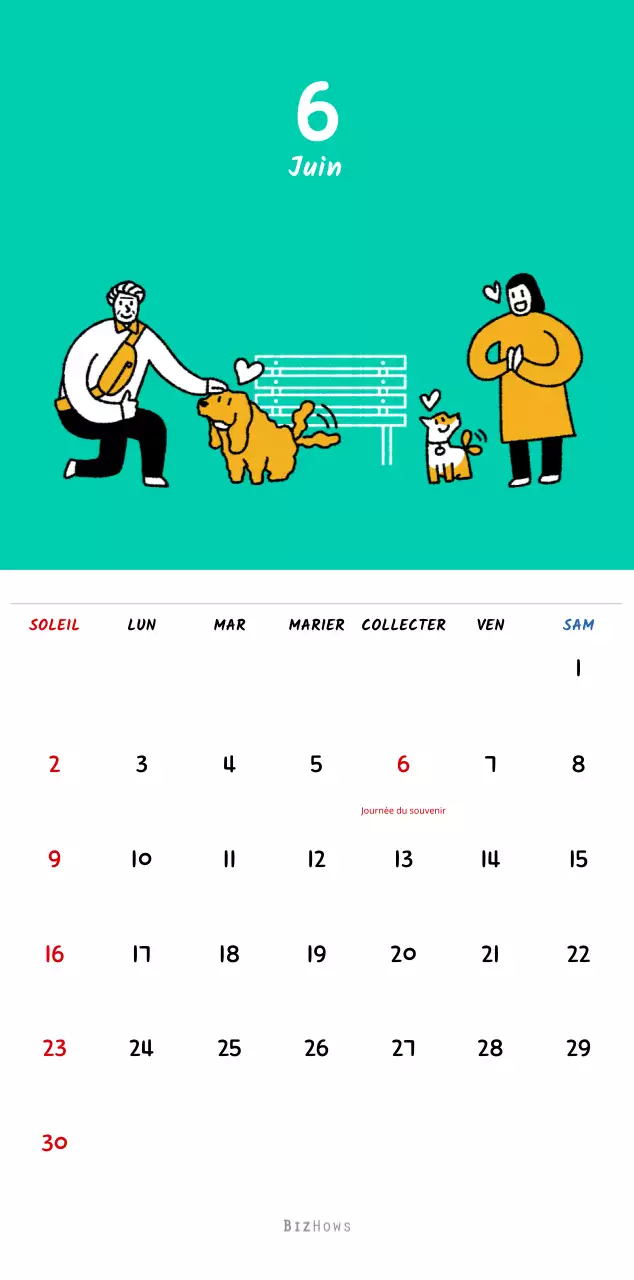 Calendrier du Nouvel An avec de jolies illustrations