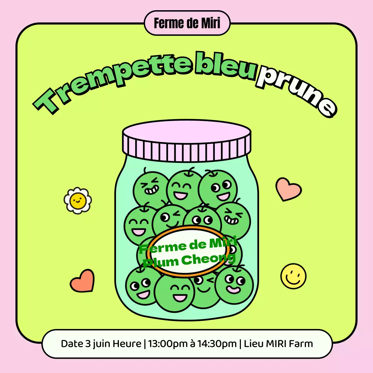 Promouvoir les personnages verts et mignons de la boisson aux prunes