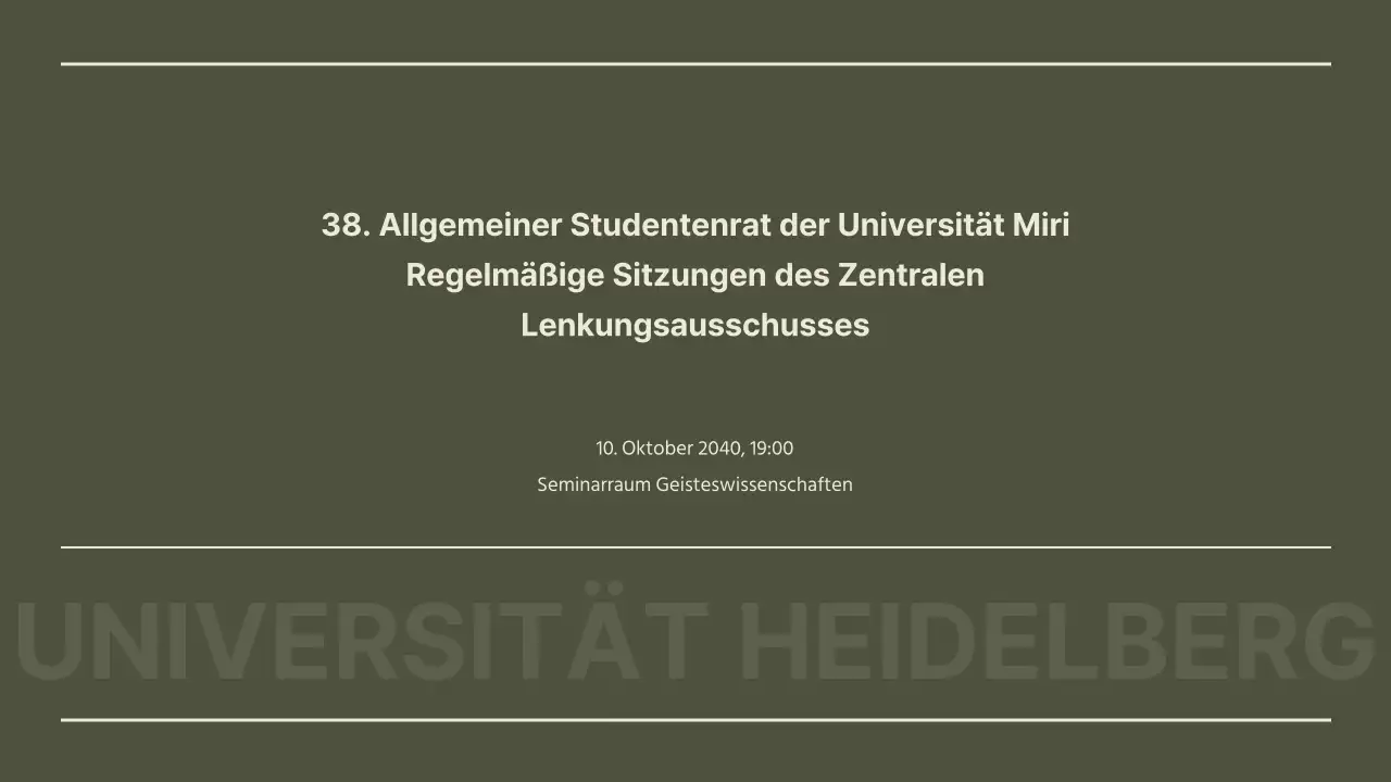 Eine reguläre Studentenratssitzung in Khaki und einem sauberen Look