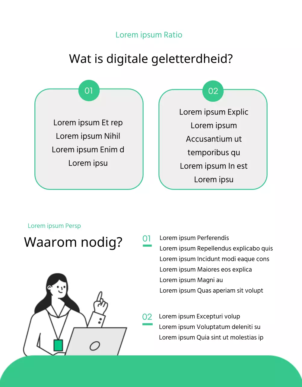 Green clean geïllustreerd programma voor digitale geletterdheid detailpagina