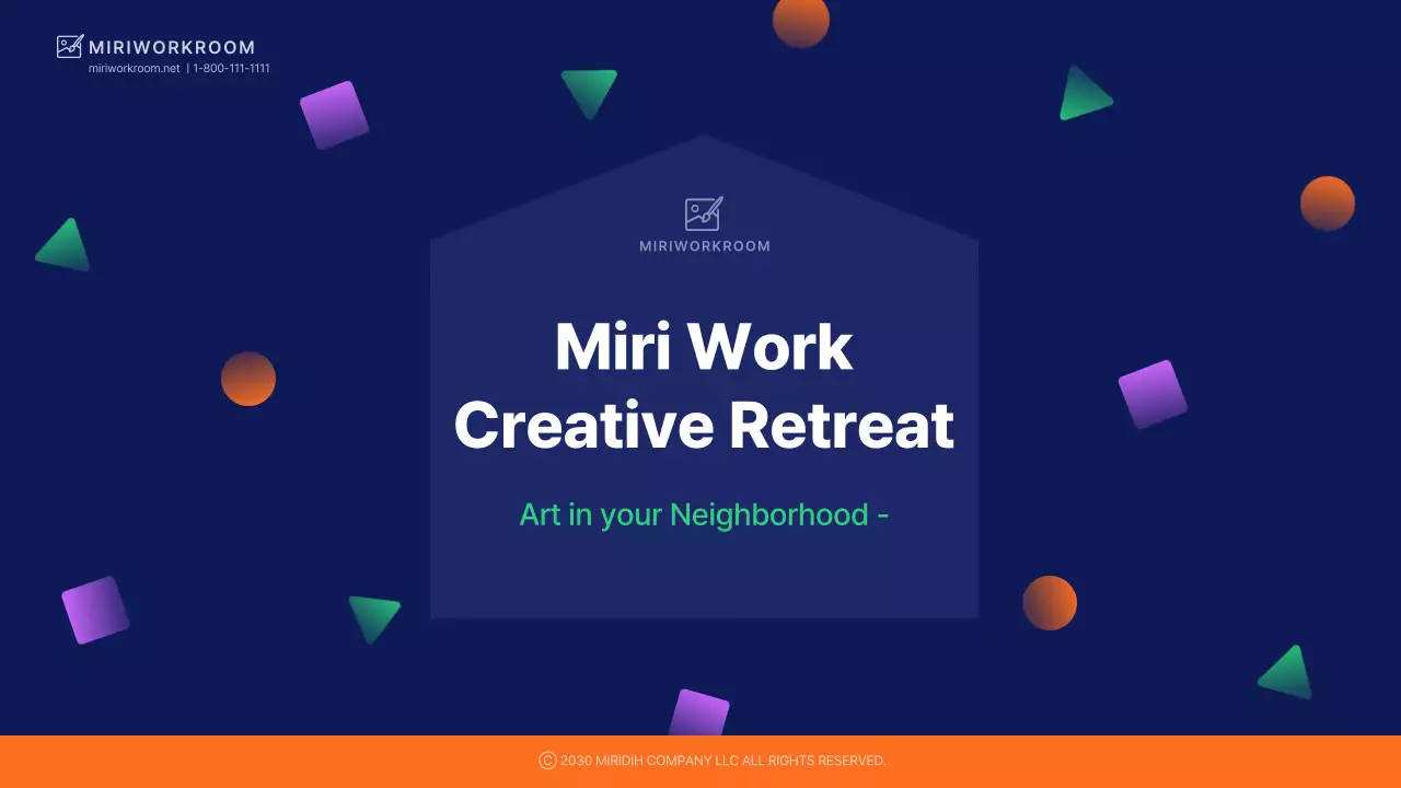 Recruiting local creators with shapes in navy blue and accent colors