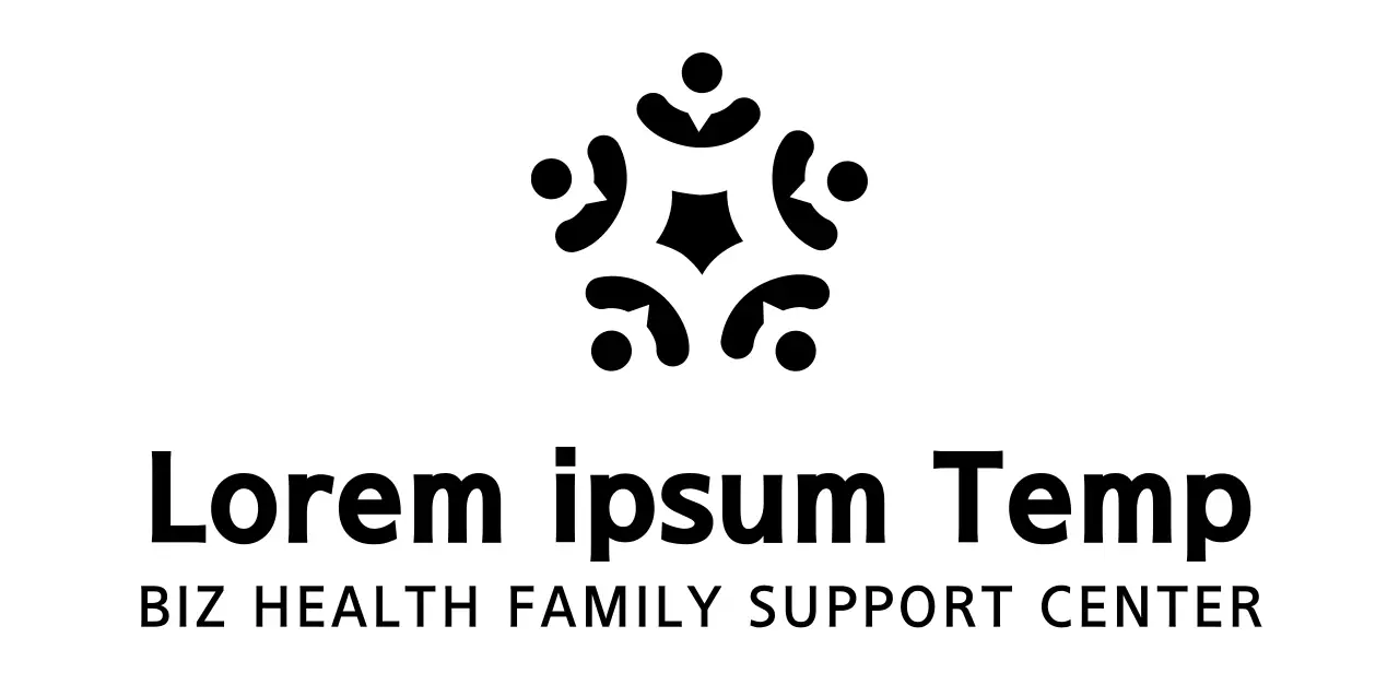 Kiểu logo biểu tượng gọn gàng để hướng dẫn thông tin và quảng bá trung tâm hỗ trợ gia đình