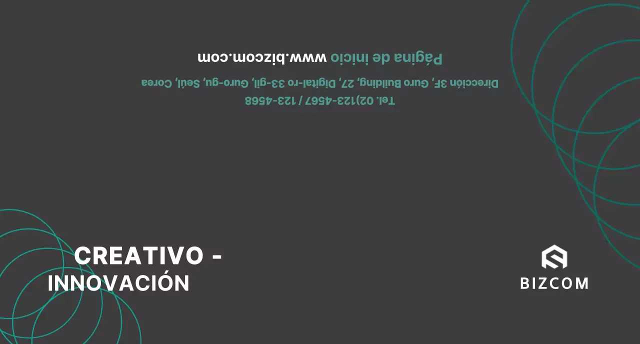 Bizcom sencillo en negro y gris para promocionar su empresa