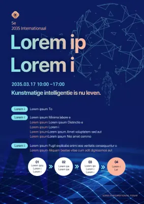 marineblauwachtergrondruimtegevoelkunstmatigeintelligentieinternationaalforumposter