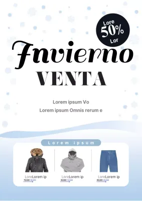 Blanco Azul Simple Clothes Sale Flyer