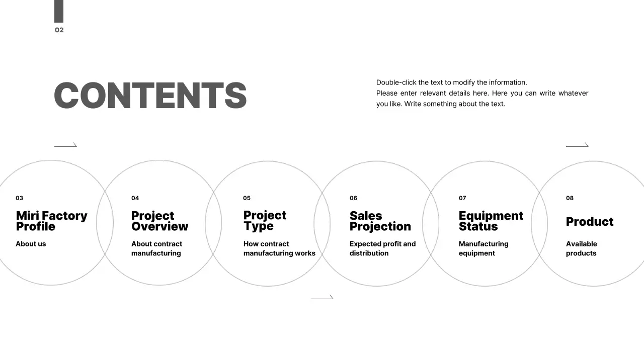 An organized proposal with a blue-toned circle graphic