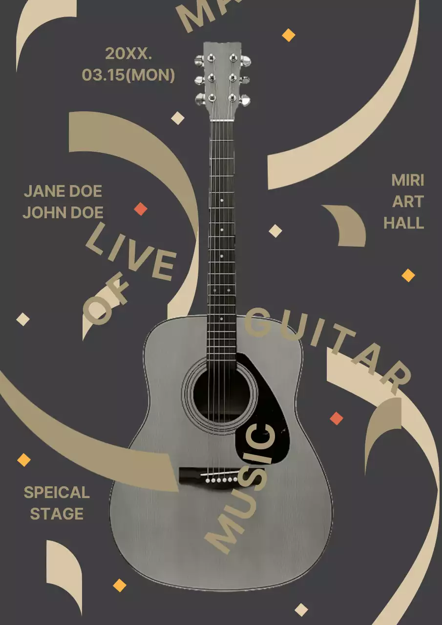 Grey Retro Music Event Poster