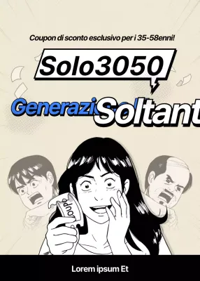 Sconti su adolescenti beige e blu di ispirazione manga