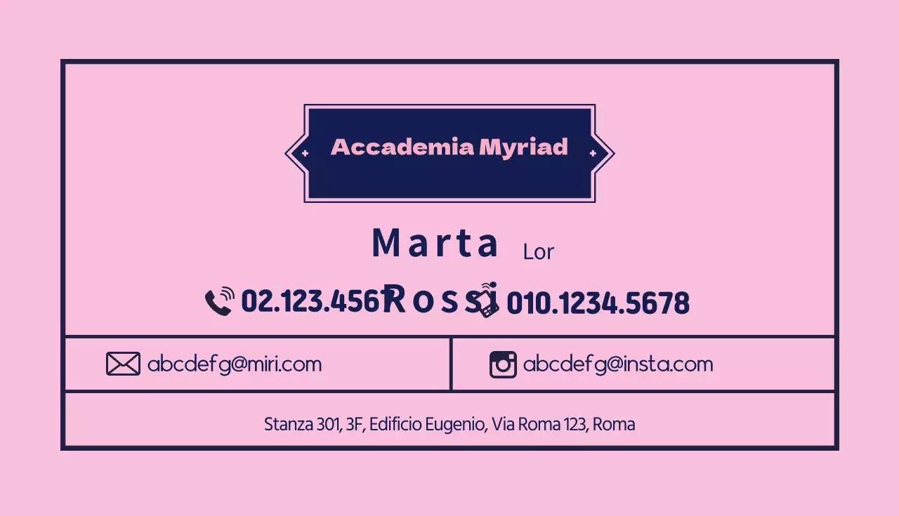 Biglietti da visita della scuola di lingue