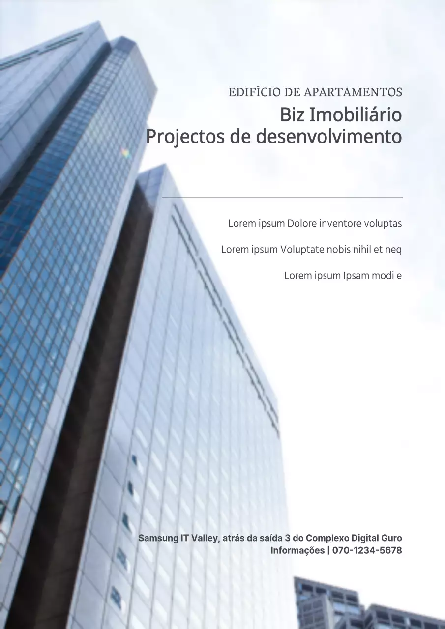 Cartaz promocional de seminário empresarial com ênfase na fotografia em tons de azul