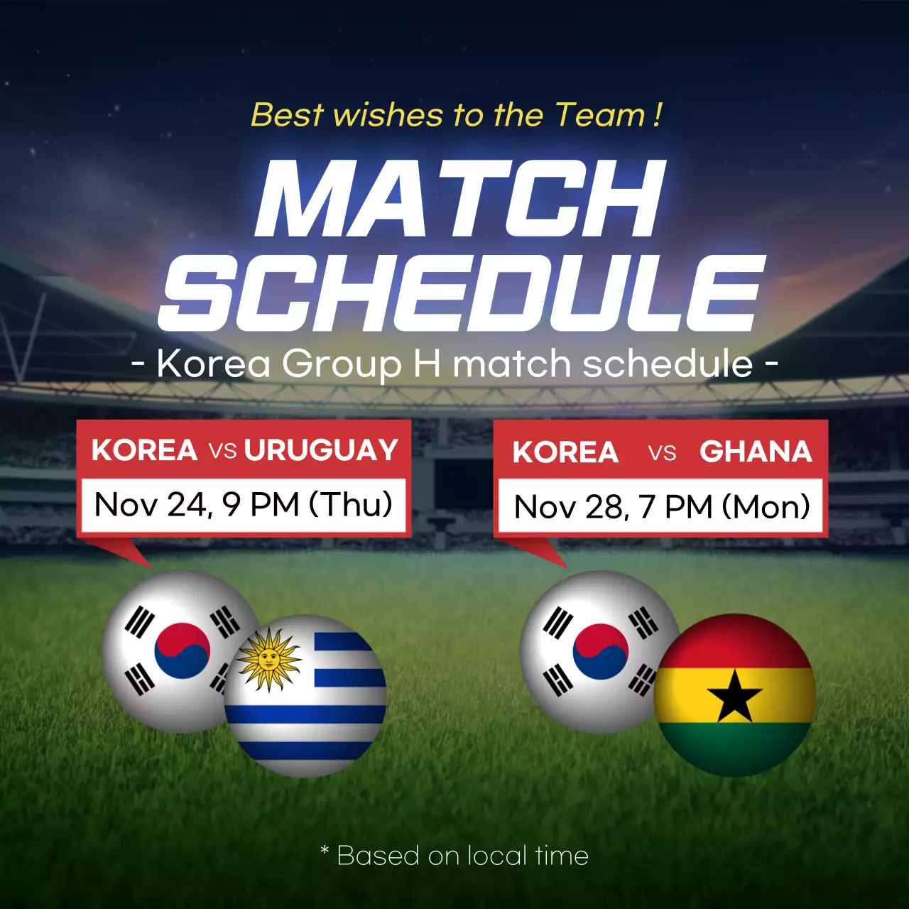 Blue Modern Soccer Schedule Social Media Post