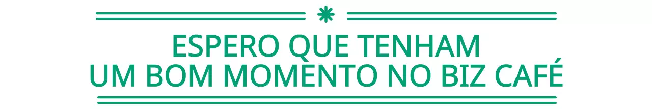 Café de estilo papelaria com texto verde e emocional