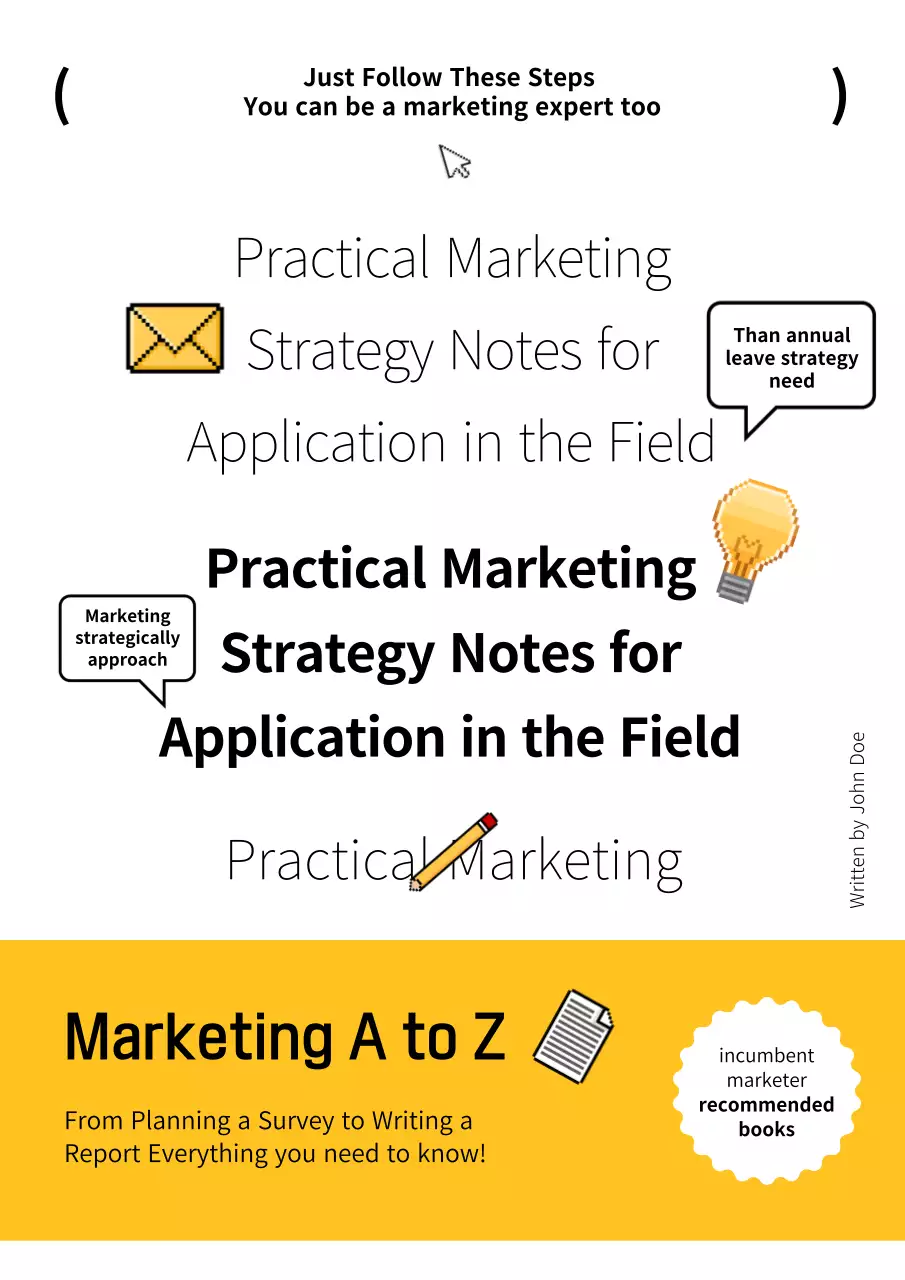 Yellow Professional Marketing Guide Book Cover