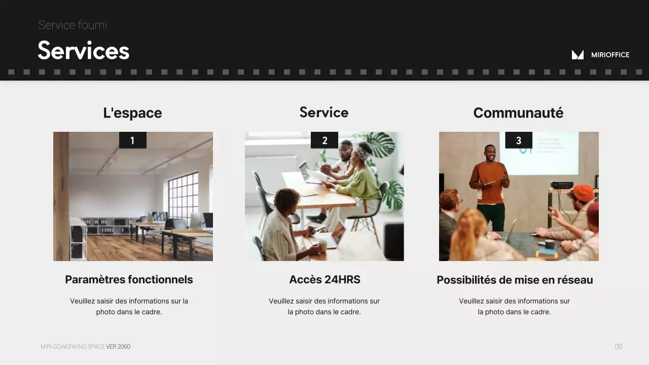 Concept de film simple et monotone proposition de bureau partagé