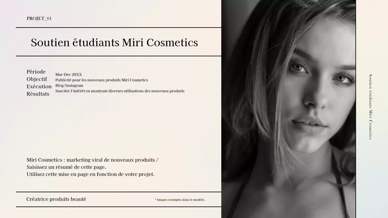 Un luxueux portefeuille de marketing de la beauté en violet et bleu