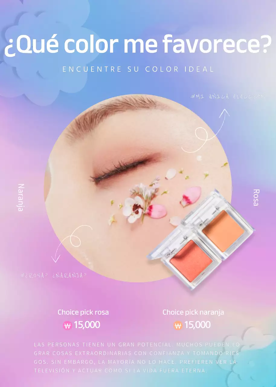 Eventos pop-up de belleza en morado y rosa