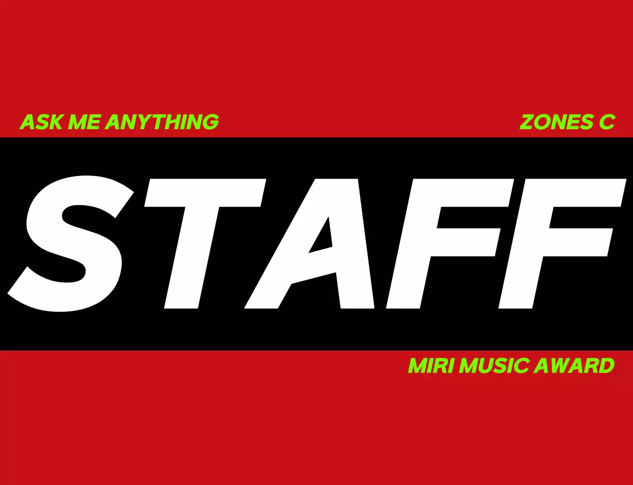 Rompi Staf Konser Penghargaan Musik dengan Logo Simbol Hijau Fluoresen Hitam Putih