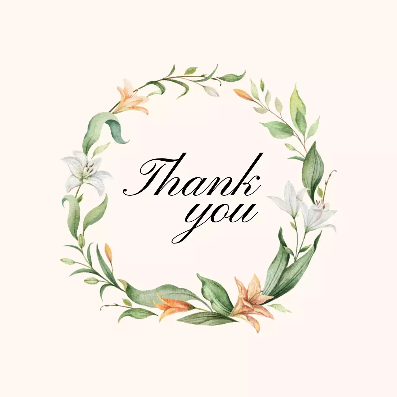 白色イラストの感性豊かな感謝状ラベル