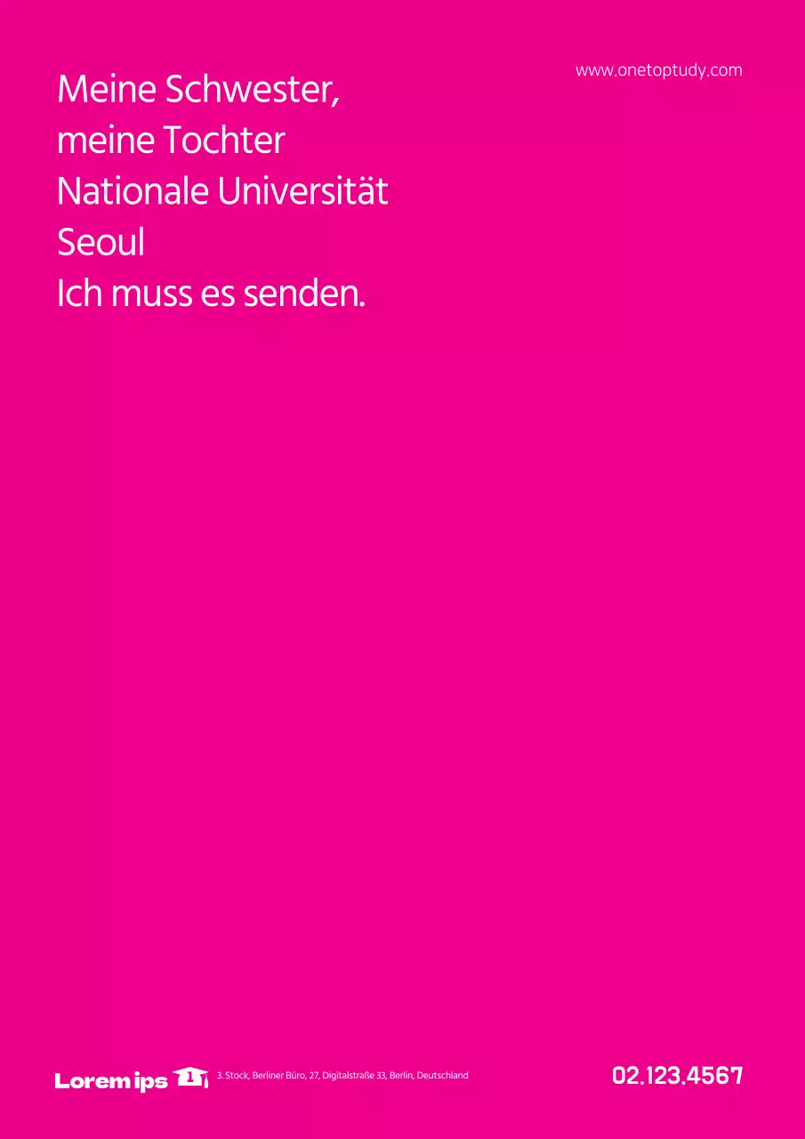 Flugblatt zur Förderung des akademischen Verbesserungsprogramms der Schule mit rosa Hintergrund