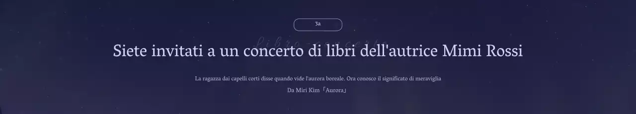 Una promozione del libro viola ed emozionale