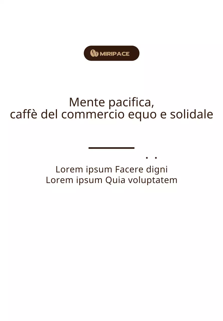 Informazioni sul caffè equo e solidale in marrone e con testo semplice sullo scaffale