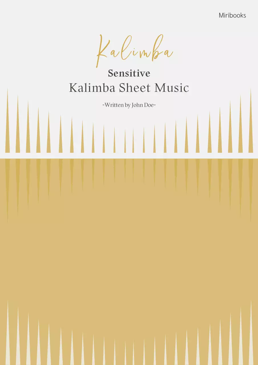 Simple line-patterned kalimba sheet music in gray and beige
