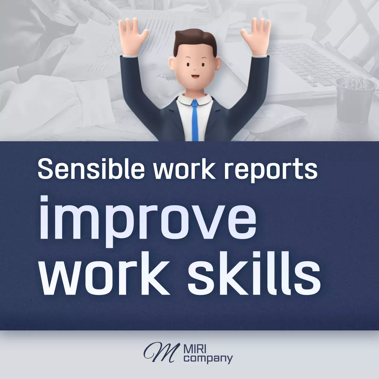 A clean blue and gray work reporting manual
