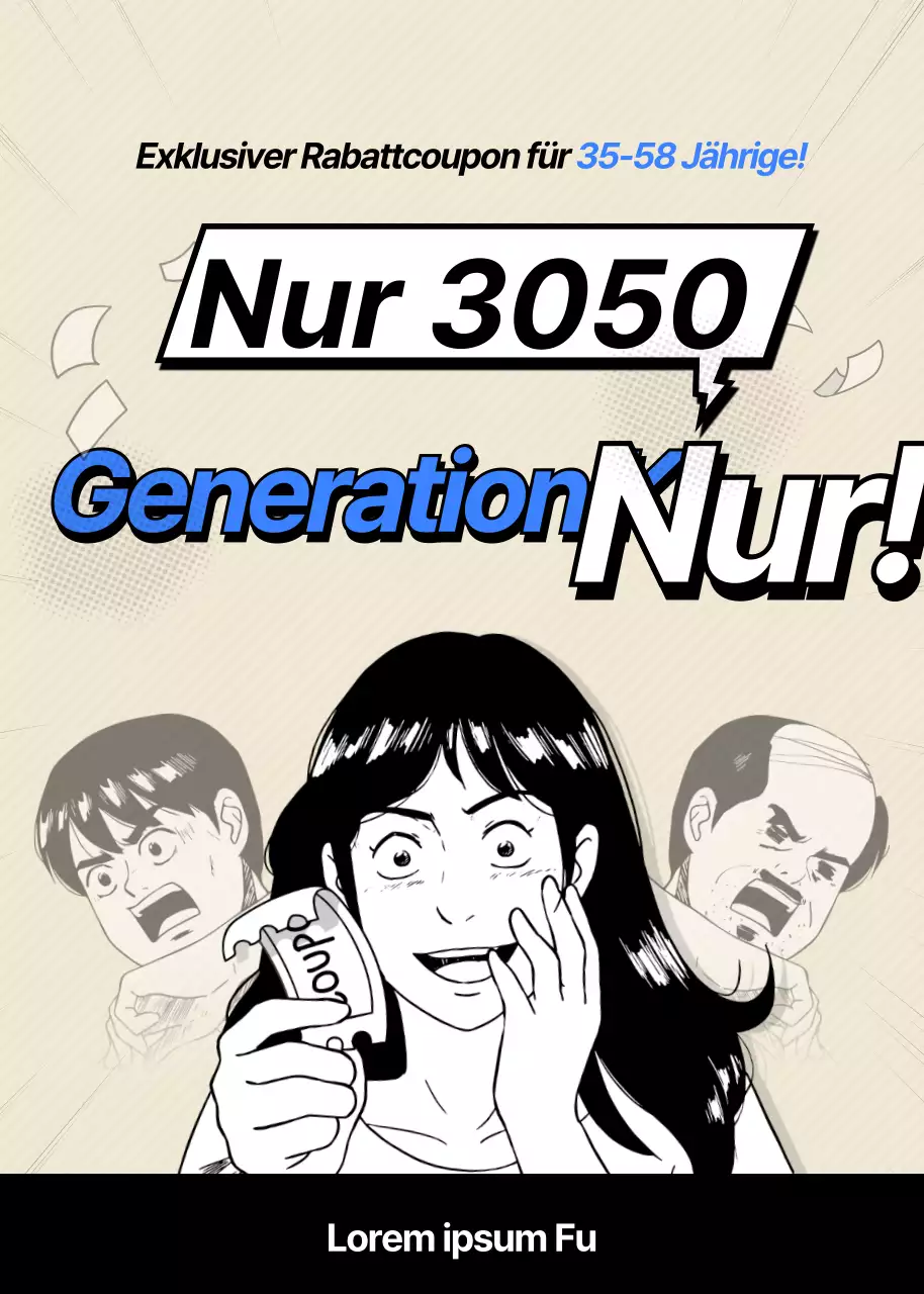 Rabatt auf beige und blaue Manga-inspirierte Knicke