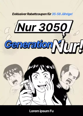 Rabatt auf beige und blaue Manga-inspirierte Knicke