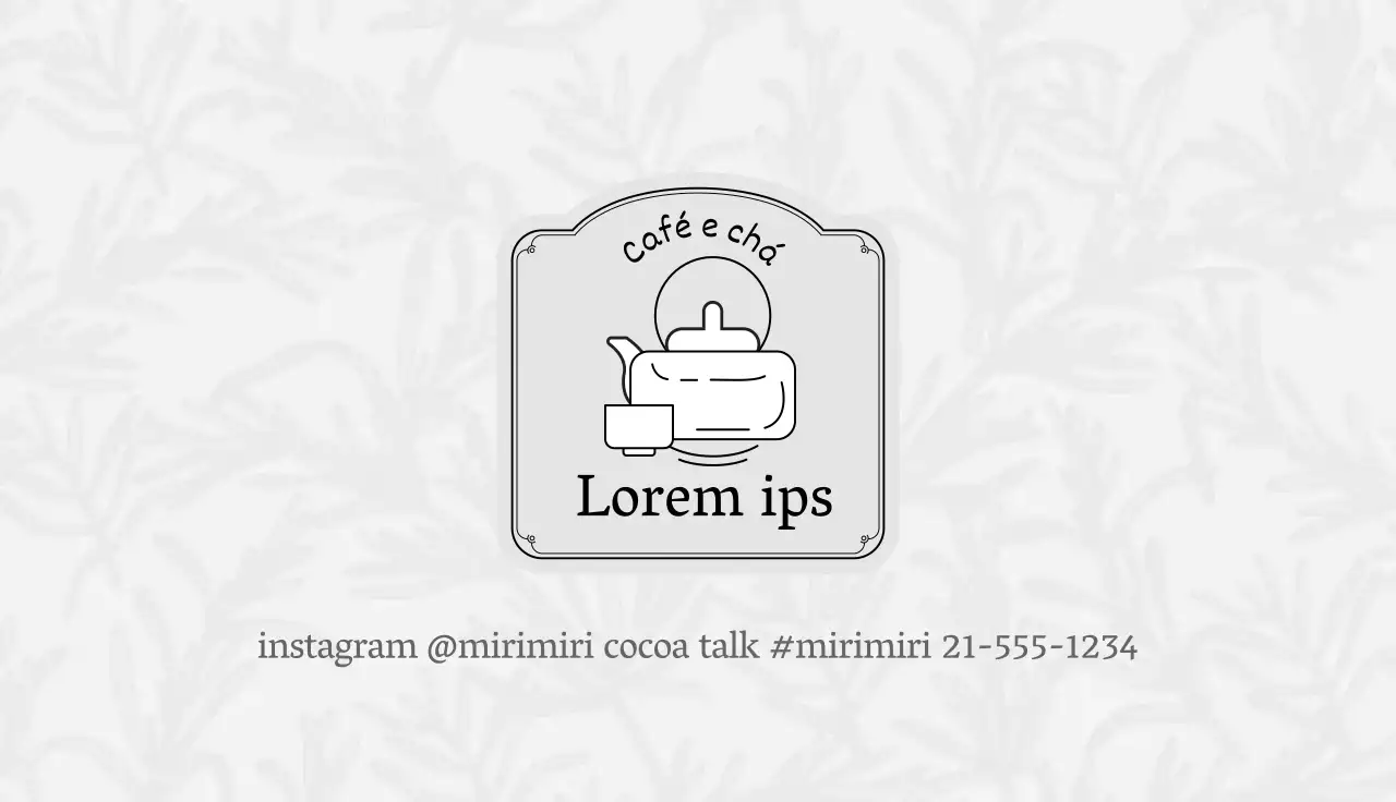 Ilustração cinzenta logotipo café chá cartão de visita
