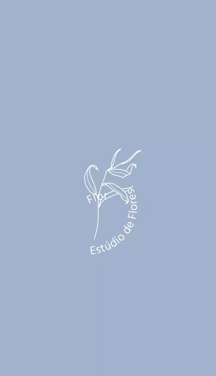 azul ilustração simples florista vintage
