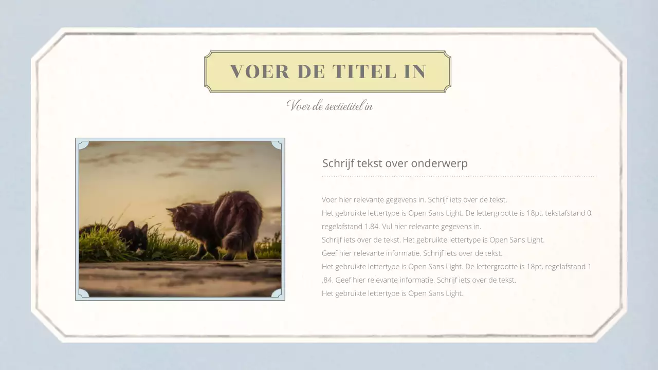 Emotionele conceptuele basislay-out met vintage behangpatroon in beige en lichtblauw