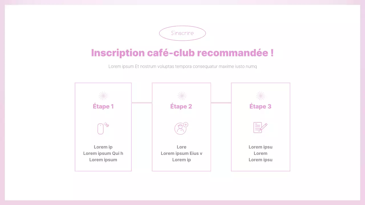 Un guide rose et propre pour l'orientation des clubs