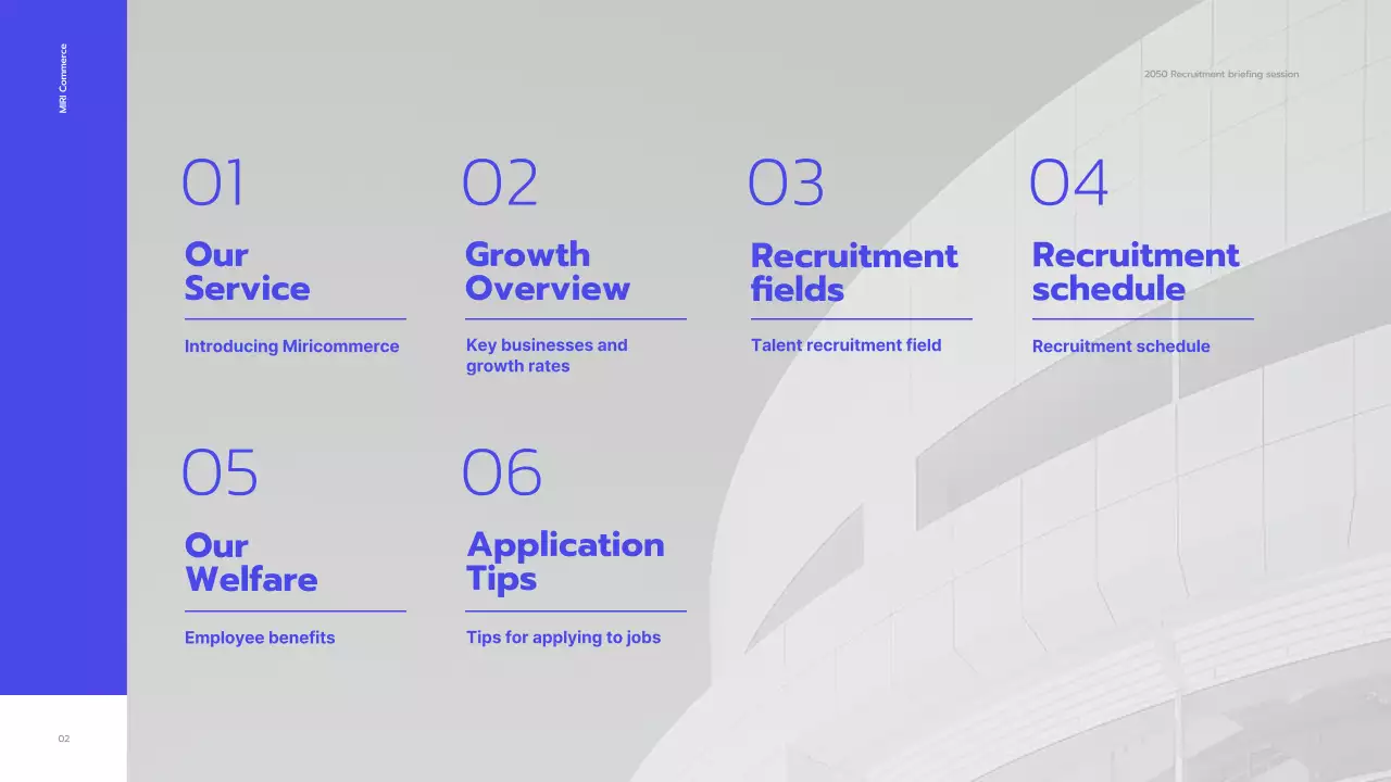 파랑과 흰색의 심플한 온라인 채용 설명회 발표자료