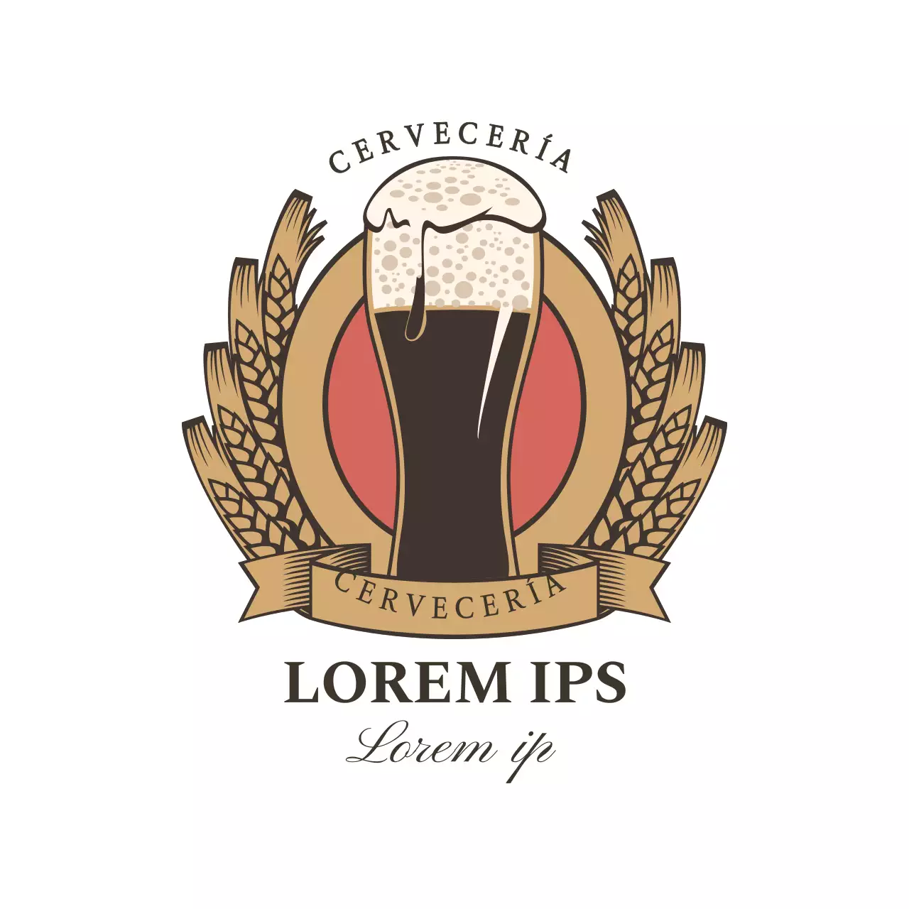 Sencillo posavasos vintage ilustrado con cerveza