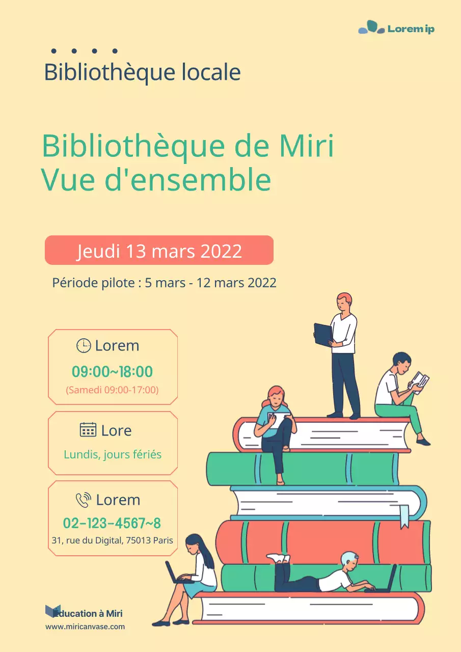 Affiche d'ouverture de la bibliothèque