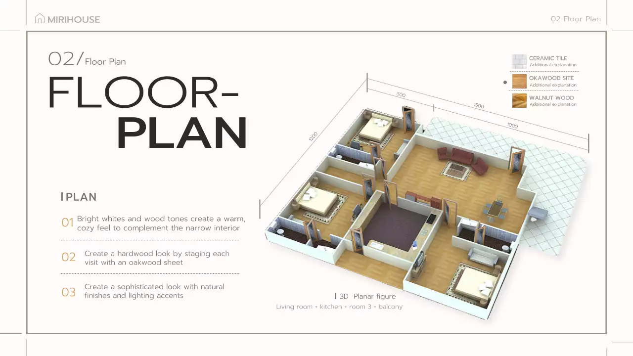베이지 미니멀리스트 인테리어 디자인 플랜 프레젠테이션