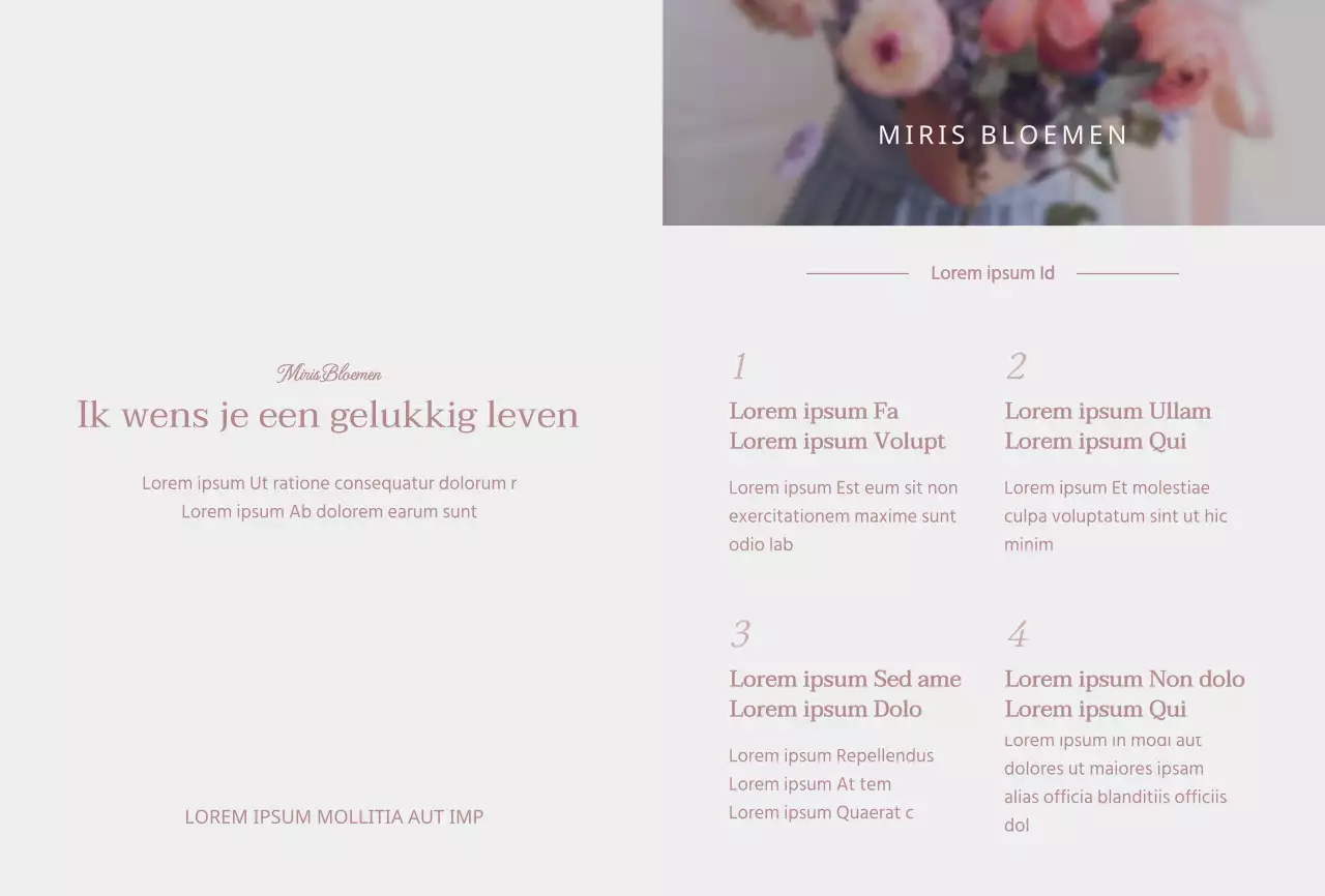 Voor het promoten van een bloemist in vintage roze