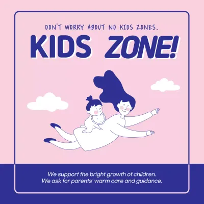 Pink Minimal Kids Announcement Social Media Post